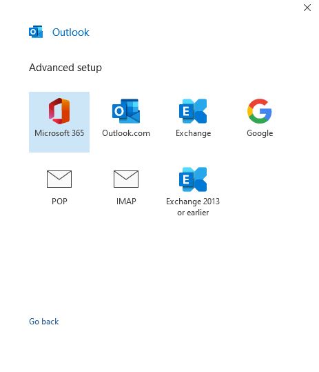 email setup - outlook