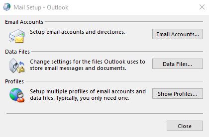 email setup - outlook