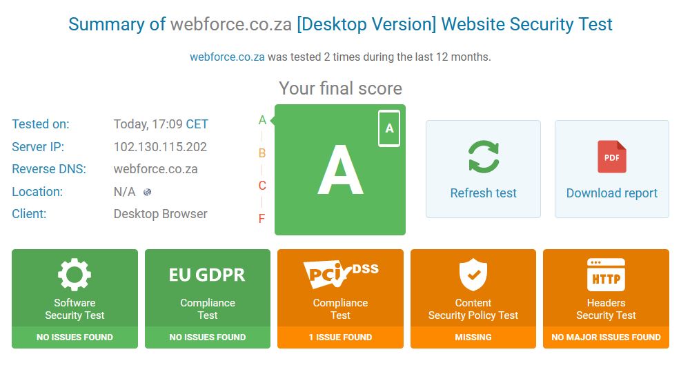 security scan results example