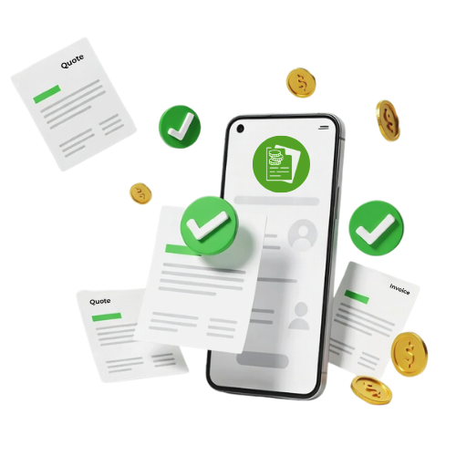 Free invoice and quote app graphic